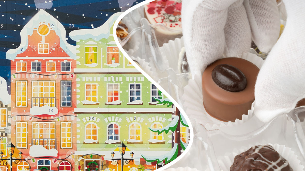 Confiserie Klein Adventskalender Weihnachtsbummel Pralinen 24stk Zusammenstellung