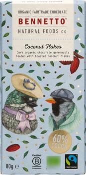 Bennetto Schokolade Dark Coconut Flakes 60% 80g