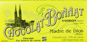 Bonnat Schokolade Madre de Dios Pérou 75% 100g MHD 30.06.2023
