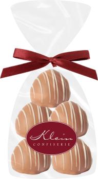 DreiMeister Praline Zimt-Mousse 5stk/67,5g in Klarsichttüte mit Clipschleife
