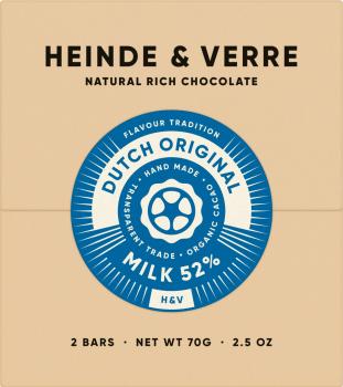 Heinde & Verre Schokolade Dutch Original Milk 52% 70g