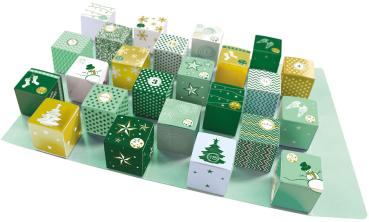 Lauenstein Adventskalender Winter-Cubes Trüffel und Pralinen 310g offen