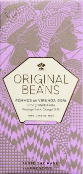 Original Beans Schokolade Femmes de Virunga 55% 70g vorne