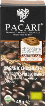 Paccari Espressobohnen in edelherber Schokolade 60% 45g