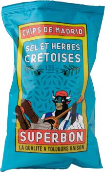 Superbon Chips de Madrid Sel et Herbes Crétoises 135g