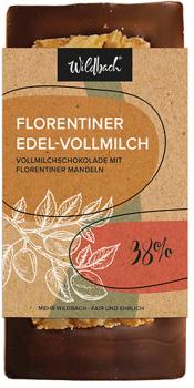 Wildbach Schokolade Florentiner 38% 90g