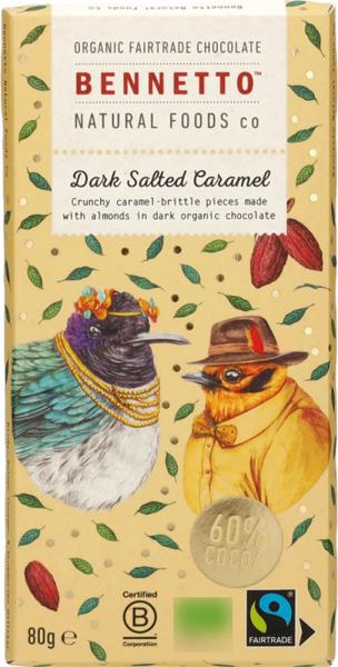 Bennetto Schokolade Dark Salted Caramel 60% 80g