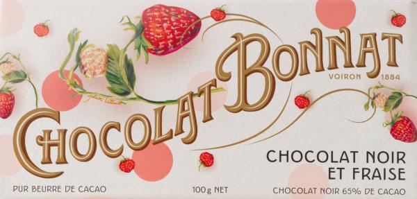 Bonnat Chocolat Schokolade Noir Et Fraise 65% 100g