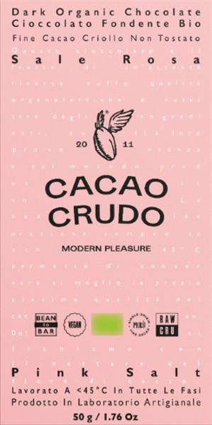 Cacao Crudo Schokolade Rosa Salz 75% 50g