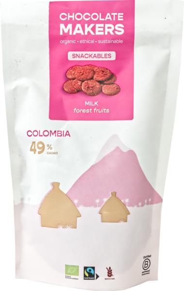 Chocolatemakers Schokolade Snackables Waldfrucht Colombia  49% 100g