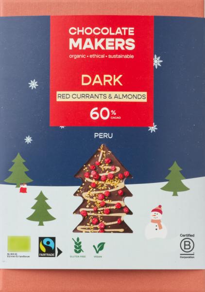 Chocolatemakers Schokolade Weihnachtsbaum edelherb 60% 110g geschlossen