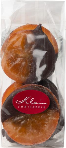 Confiserie Klein Orangenscheiben in edelherber Schokolade 150g verpackt