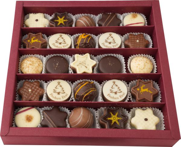 Confiserie Klein Pralinen Frohes Fest 25stk/341g in Packung offen