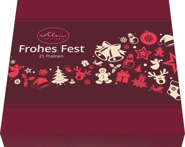 Confiserie Klein Pralinen Frohes Fest 25stk/341g in Packung geschlossen