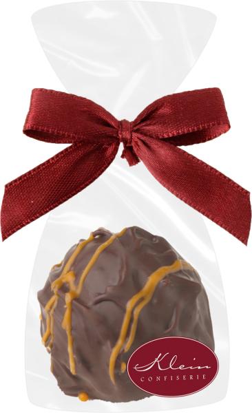 DreiMeister Praline Feuerzangenbowletrüffel 1stk/13,5g in Klarsichttüte mit Clipschleife