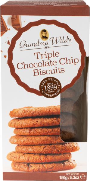 Grandma Wild's Triple Chocolate Chip Biscuits 150g