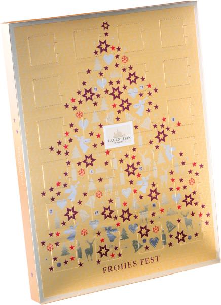 Lauenstein Adventskalender Weihnachtsbaum Alkoholfreie Trüffel und Pralinen 300g