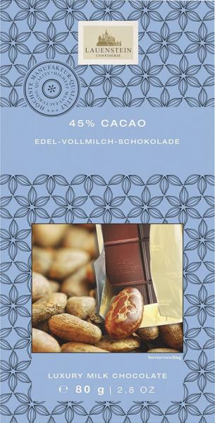 Lauenstein Schokolade Edelvollmilch 45% 80g