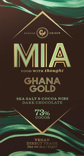 MIA Schokolade Ghana Gold Sea Salt Cocoa Nibs 73% 85g