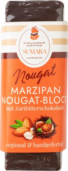 Stralsunder Marzipan Marzipan-Nougat-Block zartbitter 110g verpackt